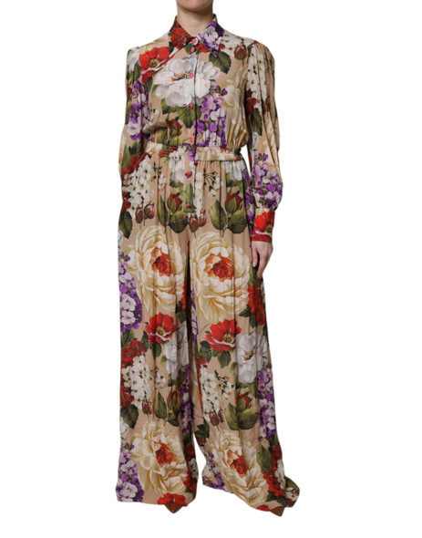 Multicolor Floral Wide Leg Jumpsuit Dress Multicolor Floral Wide Leg Jumpsuit Dress