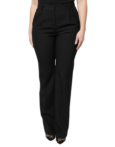 Black Wool High Waist Boot Cut Dress Pants Black Wool High Waist Boot Cut Dress Pants