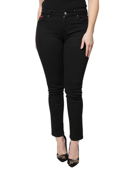 Dolce & Gabbana Black Cotton High Waist Skinny Denim Jeans PAN75984 Dolce & Gabbana Black Cotton High Waist Skinny Denim Jeans PAN75984
