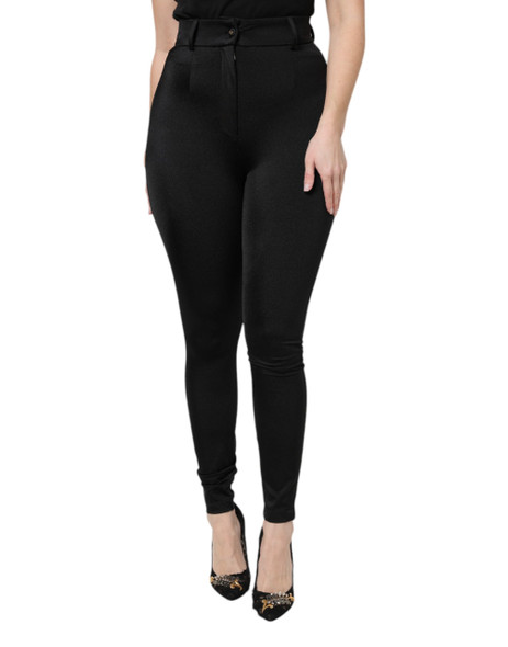 Dolce & Gabbana Black Nylon High Waist Slim Fit Pants PAN76138 Dolce & Gabbana Black Nylon High Waist Slim Fit Pants PAN76138