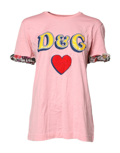 Pink Logo Print Cotton Crew Neck Tee T-shirt Pink Logo Print Cotton Crew Neck Tee T-shirt