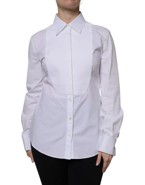 Dolce & Gabbana White Cotton Dress Collared Dress Shirt Top Dolce & Gabbana White Cotton Dress Collared Dress Shirt Top