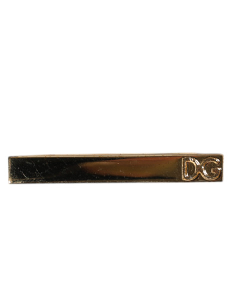 Dolce & Gabbana Gold Tone Brass Crystal Branded Accessory Tie Clip Bar Dolce & Gabbana Gold Tone Brass Crystal Branded Accessory Tie Clip Bar
