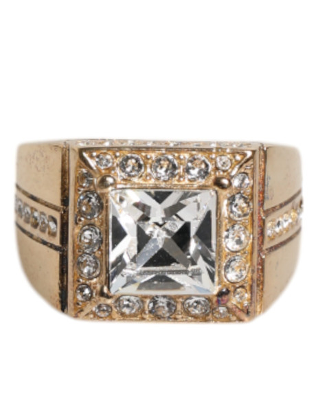 Gold Tone Sterling Silver 925 Crystals Ring SMY10439 Gold Tone Sterling Silver 925 Crystals Ring SMY10439