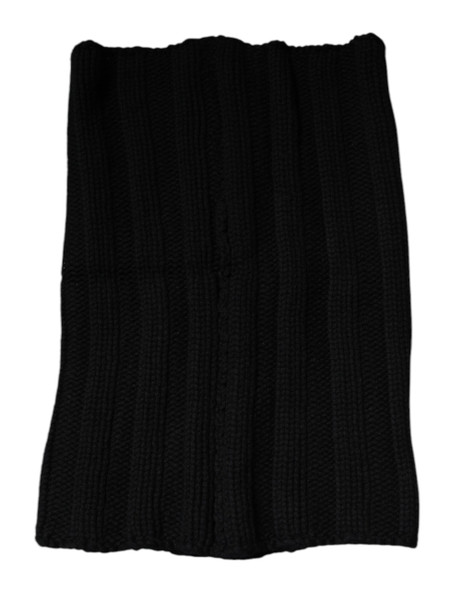 Dolce & Gabbana Black Cashmere Knitted Neck Warmer Foulard Scarf MS7359 Dolce & Gabbana Black Cashmere Knitted Neck Warmer Foulard Scarf MS7359