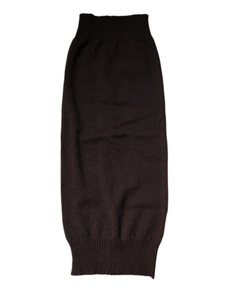 Brown Cashmere Knitted Neck Warmer Foulard Scarf Brown Cashmere Knitted Neck Warmer Foulard Scarf