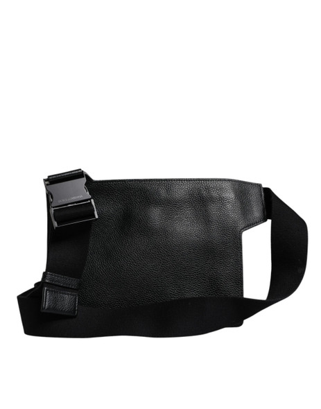 Black Calfskin Leather Messenger Crossbody Bag Black Calfskin Leather Messenger Crossbody Bag
