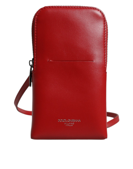 Dolce & Gabbana Red Leather Purse Phone Sling Crossbody Neck Strap Bag Dolce & Gabbana Red Leather Purse Phone Sling Crossbody Neck Strap Bag
