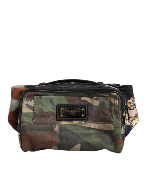 Multicolor Camouflage Patchwork Logo Waist Fanny Pack Bag Multicolor Camouflage Patchwork Logo Waist Fanny Pack Bag