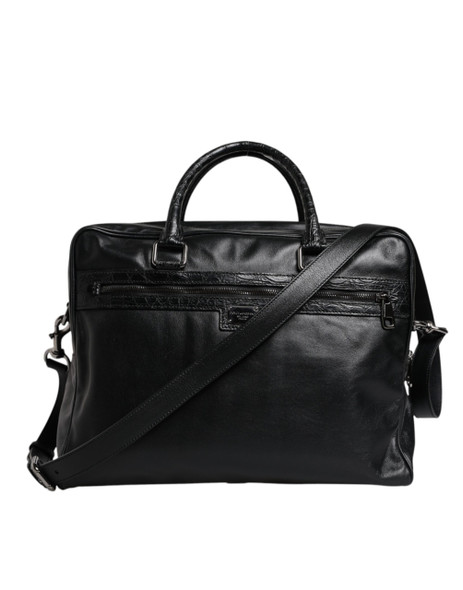 Dolce & Gabbana Black Leather Messenger Shoulder Strap Bag Dolce & Gabbana Black Leather Messenger Shoulder Strap Bag