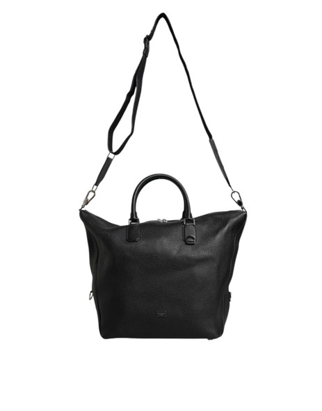 Black Calfskin Leather Hand Shoulder Duffle Bag Black Calfskin Leather Hand Shoulder Duffle Bag