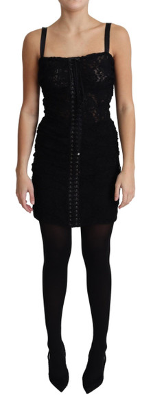 Black Lace Up Floral Corset Bustier Mini Dress Black Lace Up Floral Corset Bustier Mini Dress