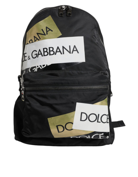 Black Logo Tape Polyamide School Travel Backpack Bag Black Logo Tape Polyamide School Travel Backpack Bag