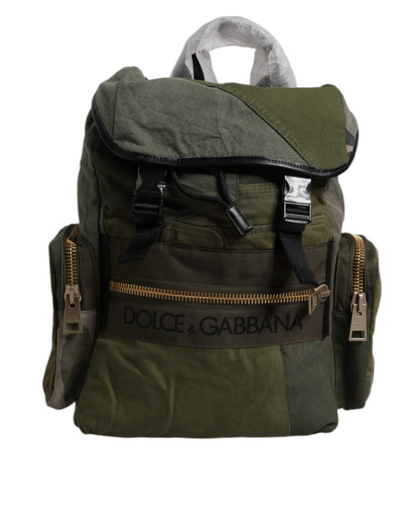 Military Green Patchwork Travel Backpack Bag Military Green Patchwork Travel Backpack Bag