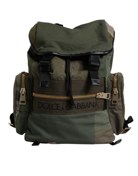Military Green Patchwork School Backpack Bag BAG4459 Military Green Patchwork School Backpack Bag BAG4459