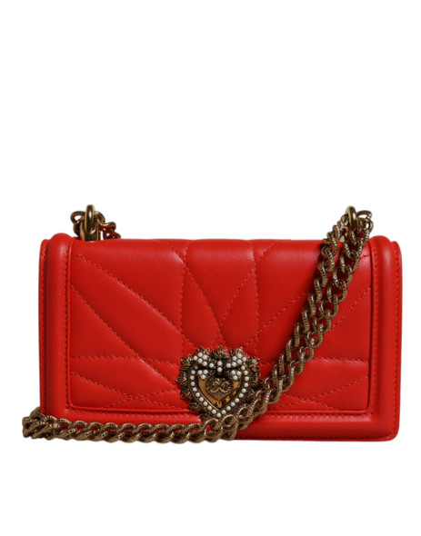 Red Quilted Devotion Crossbody Chain Phone Cover Bag Red Quilted Devotion Crossbody Chain Phone Cover Bag