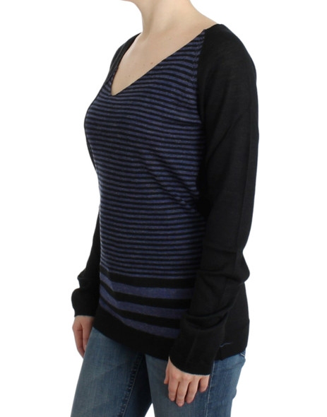 Black striped V-neck sweater Black striped V-neck sweater