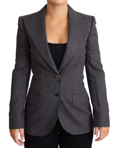 Dolce & Gabbana Gray Single Breasted Fitted Blazer Wool Jacket Dolce & Gabbana Gray Single Breasted Fitted Blazer Wool Jacket