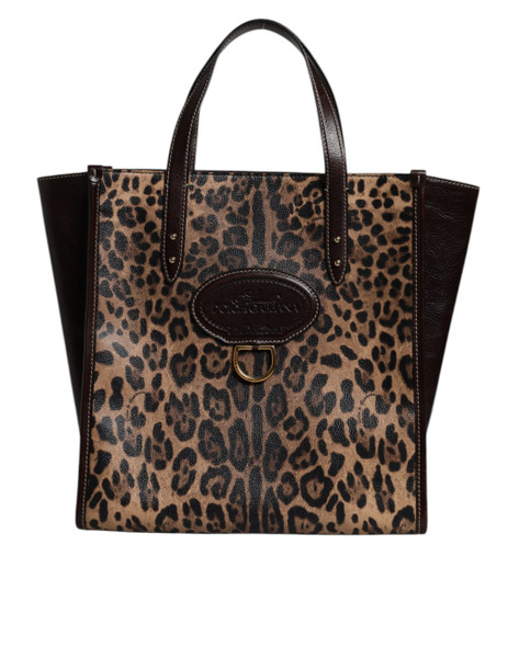Dolce & Gabbana Brown Leopard Leather Shoulder Strap Tote Bag BAG4328 Dolce & Gabbana Brown Leopard Leather Shoulder Strap Tote Bag BAG4328