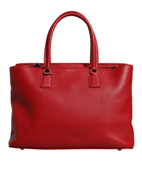 Red Calfskin Leather Logo Plaque Top Handle Bag Red Calfskin Leather Logo Plaque Top Handle Bag