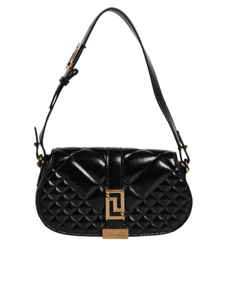 Versace Black Calf Leather Quilted Shoulder Strap Bag Versace Black Calf Leather Quilted Shoulder Strap Bag