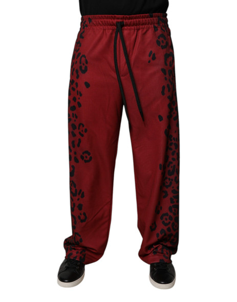 Red Leopard Print Polyester Men Jogger Pants Red Leopard Print Polyester Men Jogger Pants