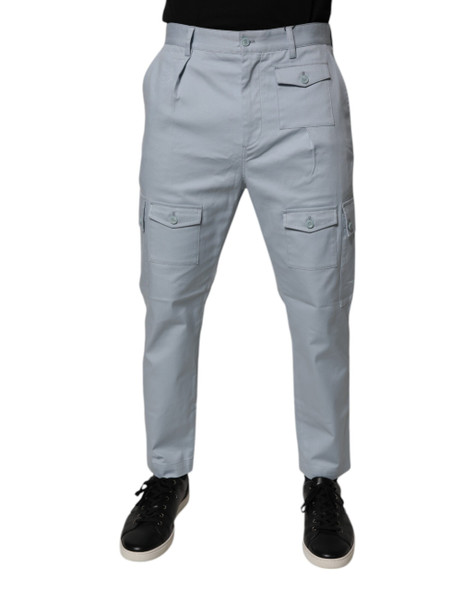 Dolce & Gabbana Light Blue Cotton Cargo Tapered Pants Dolce & Gabbana Light Blue Cotton Cargo Tapered Pants