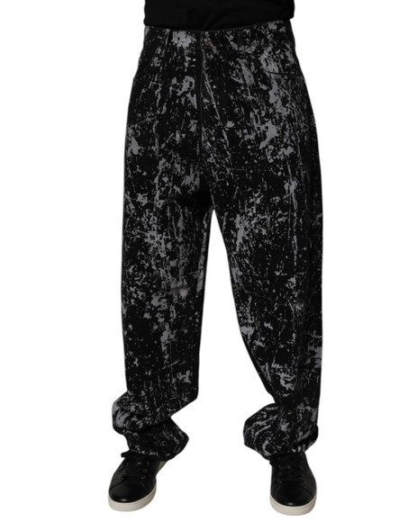 Black Tie Dye Cotton Straight Men Denim Jeans Black Tie Dye Cotton Straight Men Denim Jeans