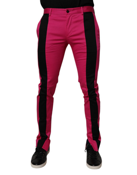 Pink Black Stripe Slim Fit Men Dress Pants Pink Black Stripe Slim Fit Men Dress Pants