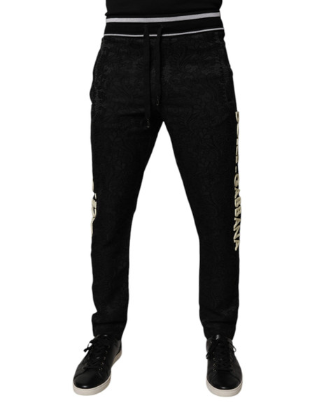 Dolce & Gabbana Black Mid Waist Jogger Men Sweatpants Pants Dolce & Gabbana Black Mid Waist Jogger Men Sweatpants Pants