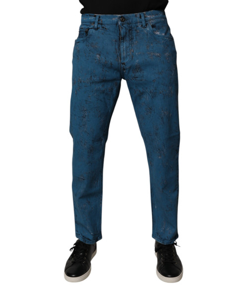 Blue Tie Dye Cotton Skinny Men Denim Jeans PAN75233 Blue Tie Dye Cotton Skinny Men Denim Jeans PAN75233