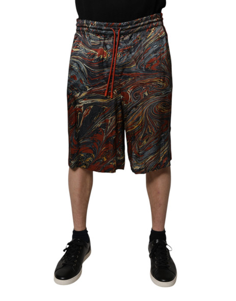 Multicolor Marble Print Trouser Bermuda Shorts Multicolor Marble Print Trouser Bermuda Shorts