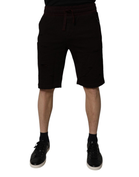 Maroon Cotton Sweatshorts Men Bermuda Shorts Maroon Cotton Sweatshorts Men Bermuda Shorts