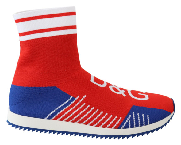 Dolce & Gabbana Blue Red Sorrento Logo Sneakers Socks Shoes Dolce & Gabbana Blue Red Sorrento Logo Sneakers Socks Shoes