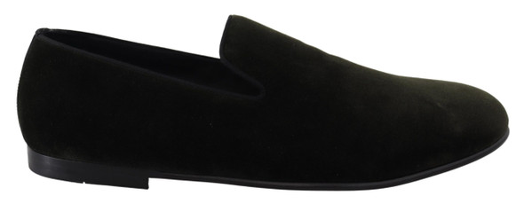 Dolce & Gabbana Green Velvet Slip On Mens Loafers Shoes Dolce & Gabbana Green Velvet Slip On Mens Loafers Shoes
