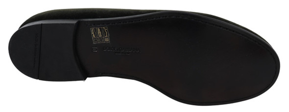 Dolce & Gabbana Green Velvet Slip On Mens Loafers Shoes Dolce & Gabbana Green Velvet Slip On Mens Loafers Shoes