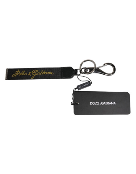 Black Logo Nylon Silver Brass Men Holder Keychain Keyring SMY10701 Black Logo Nylon Silver Brass Men Holder Keychain Keyring SMY10701