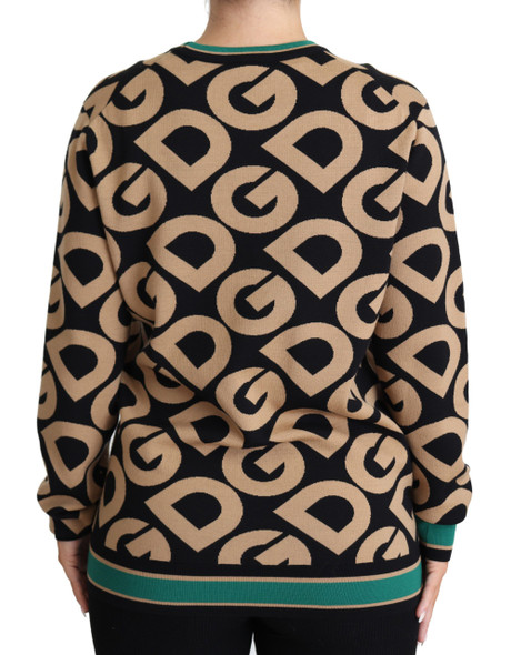 Dolce & Gabbana Multicolor DG Mania Wool Crewneck Pullover Sweater Dolce & Gabbana Multicolor DG Mania Wool Crewneck Pullover Sweater