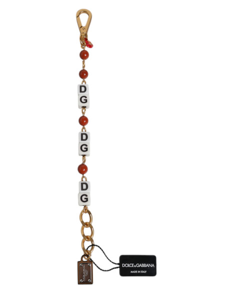 Multicolor Gold Tone Brass Chain DG Logo Dice Bracelet Multicolor Gold Tone Brass Chain DG Logo Dice Bracelet