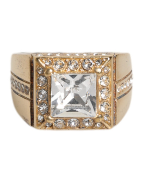 Gold Tone Sterling Silver 925 Crystals Ring SMY10528 Gold Tone Sterling Silver 925 Crystals Ring SMY10528