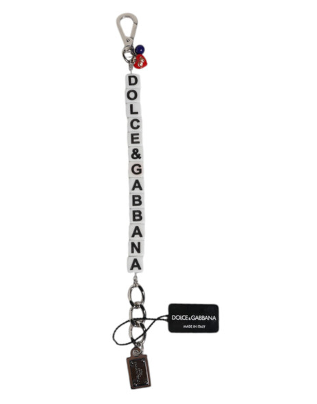 Silver Brass Chain Dice Logo Embellished Charm Bracelet Silver Brass Chain Dice Logo Embellished Charm Bracelet