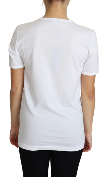 White San Valentino Heart Crystals T-shirt Top White San Valentino Heart Crystals T-shirt Top