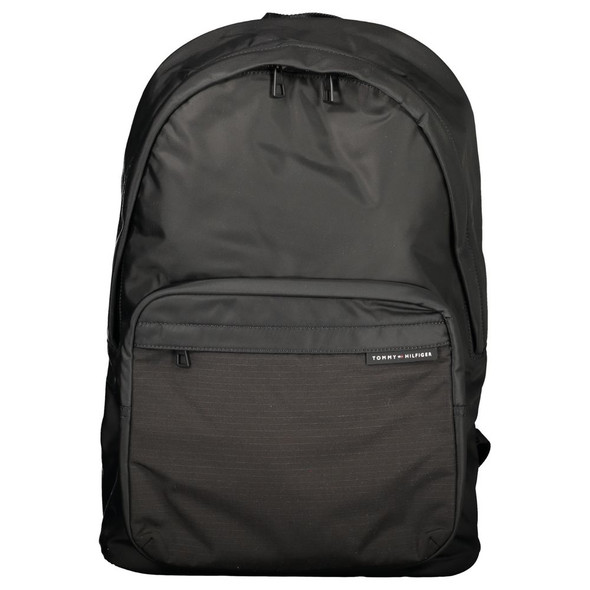 Black Polyester Men Backpack TO-36357 Black Polyester Men Backpack TO-36357
