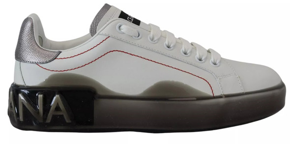 Dolce & Gabbana White Leather Portofino Sneakers Shoes Dolce & Gabbana White Leather Portofino Sneakers Shoes