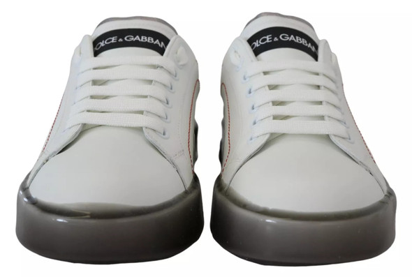 Dolce & Gabbana White Leather Portofino Sneakers Shoes Dolce & Gabbana White Leather Portofino Sneakers Shoes