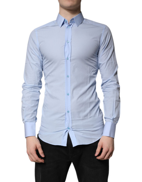 Light Blue Cotton GOLD Dress Formal Shirt Light Blue Cotton GOLD Dress Formal Shirt