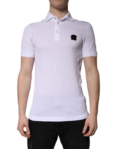 Dolce & Gabbana White Cotton Logo Collared Polo T-shirt Dolce & Gabbana White Cotton Logo Collared Polo T-shirt