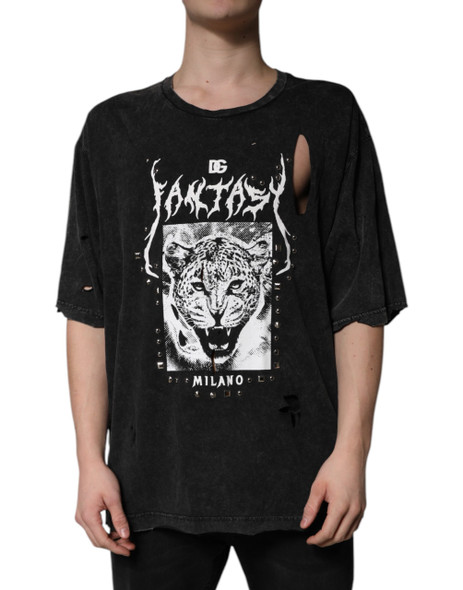 Black Graphic Print Cotton Crew Neck T-shirt TSH86405 Black Graphic Print Cotton Crew Neck T-shirt TSH86405
