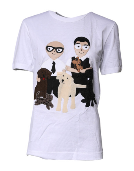 Dolce & Gabbana White #DGFamily Cotton Crew Neck T-shirt TSH87275 Dolce & Gabbana White #DGFamily Cotton Crew Neck T-shirt TSH87275