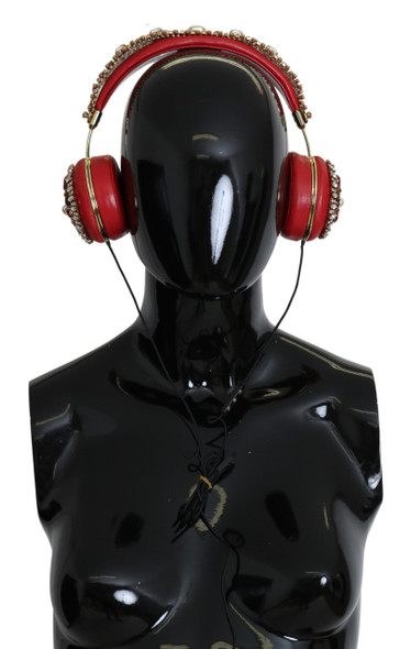 FRENDS Leather Red Floral Crystal Headset Headphones FRENDS Leather Red Floral Crystal Headset Headphones